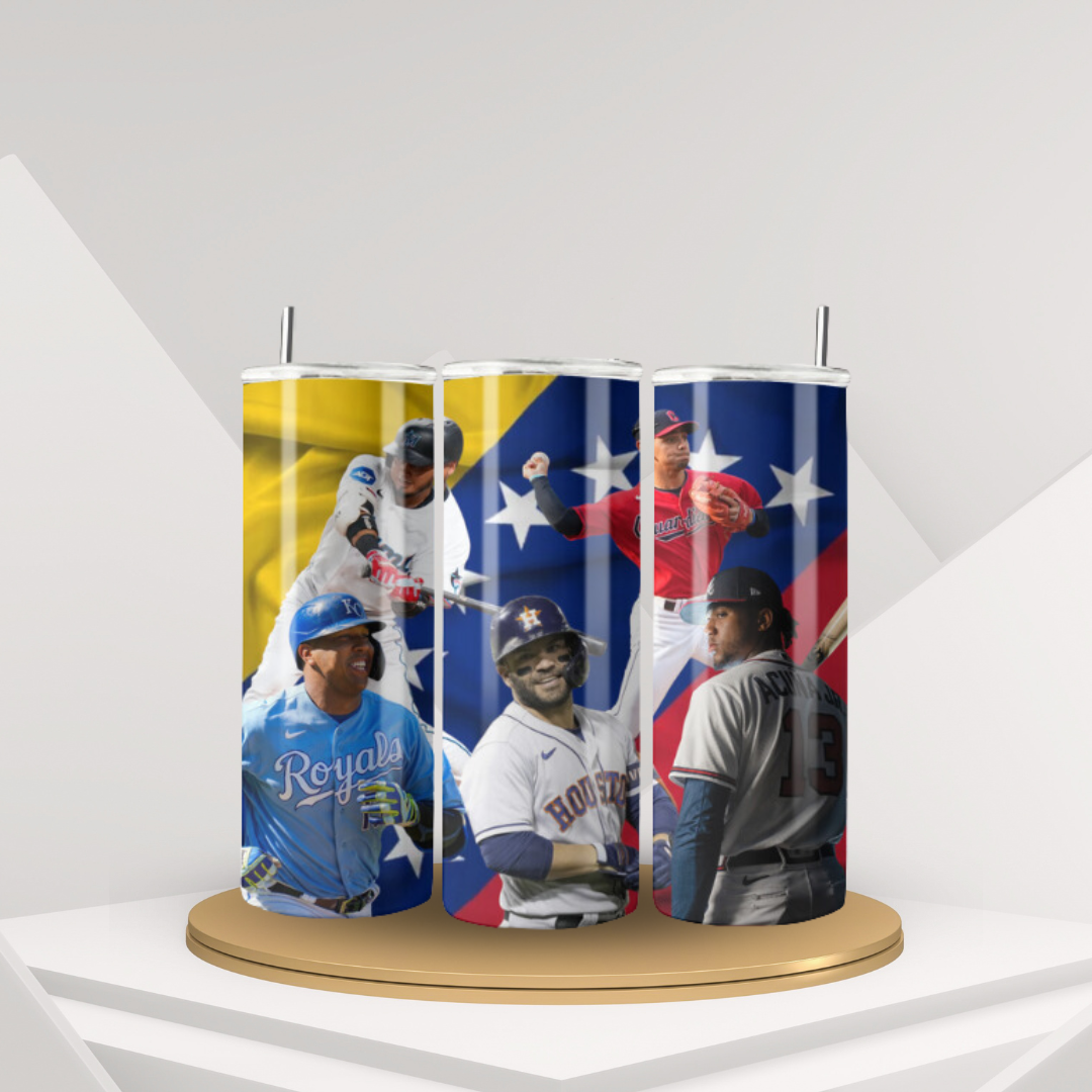 Custom 20 oz Stainless Steel Tumbler – Top Venezuelan Baseball Players Design