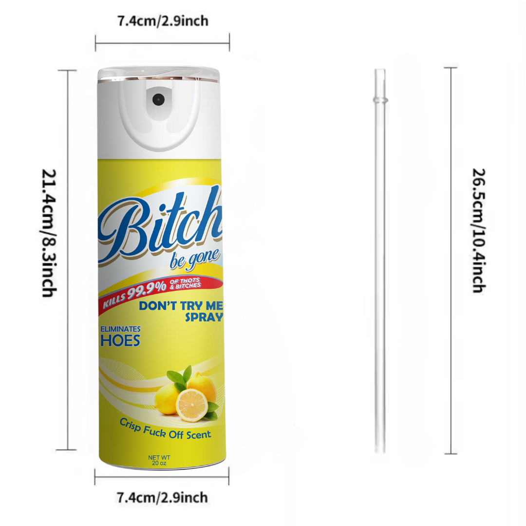 20 oz "Bitch Be Gone" Parody Tumbler | Stainless Steel with Rubber Bottom & Plastic Straw