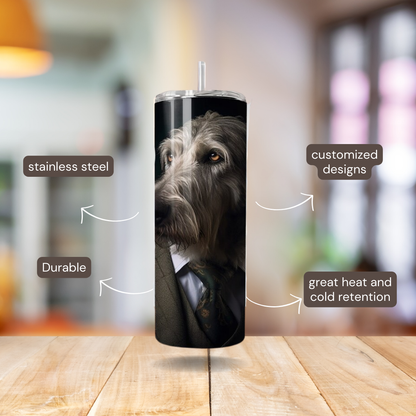 20 oz Personalized Stainless Steel 20 oz Personalized Stainless Steel Insulated Tumbler with Dog Designs in Suits – Customizable with over 40 styles