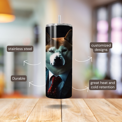 20 oz Personalized Stainless Steel 20 oz Personalized Stainless Steel Insulated Tumbler with Dog Designs in Suits – Customizable with over 40 styles