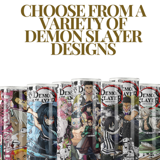 20 oz Demon Slayer Tumbler – Kimetsu no Yaiba Main Hashiras Designs | Stainless Steel with Rubber Bottom & Plastic Straw