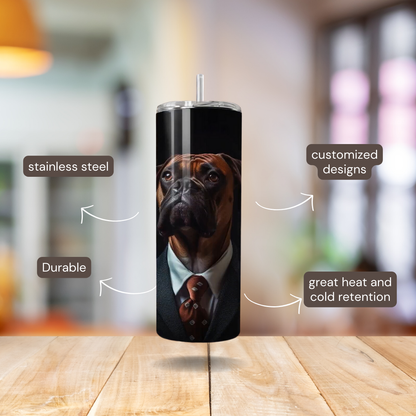 20 oz Personalized Stainless Steel 20 oz Personalized Stainless Steel Insulated Tumbler with Dog Designs in Suits – Customizable with over 40 styles