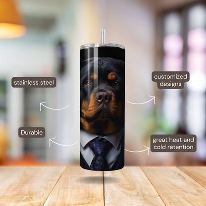 20 oz Personalized Stainless Steel 20 oz Personalized Stainless Steel Insulated Tumbler with Dog Designs in Suits – Customizable with over 40 styles