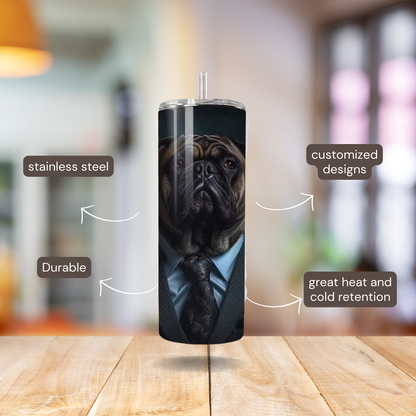 20 oz Personalized Stainless Steel 20 oz Personalized Stainless Steel Insulated Tumbler with Dog Designs in Suits – Customizable with over 40 styles