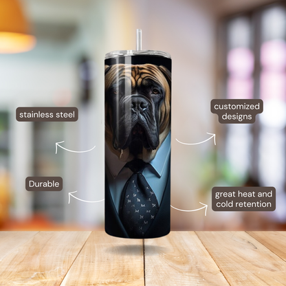 20 oz Personalized Stainless Steel 20 oz Personalized Stainless Steel Insulated Tumbler with Dog Designs in Suits – Customizable with over 40 styles