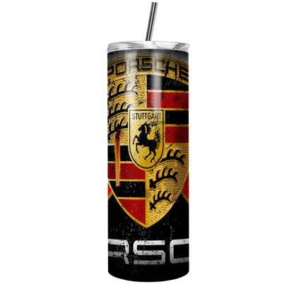 20 oz Car Brand Tumbler Collection | Stainless Steel with Rubber Bottom & Plastic Straw