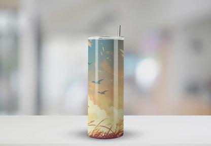 20 oz Pokemon Eevee  Illustrations Tumblers | Stainless Steel with Rubber Bottom & Plastic Straw