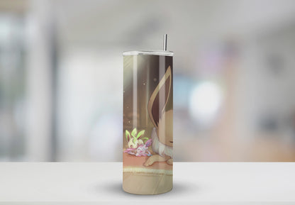 20 oz Pokemon Eevee  Illustrations Tumblers | Stainless Steel with Rubber Bottom & Plastic Straw